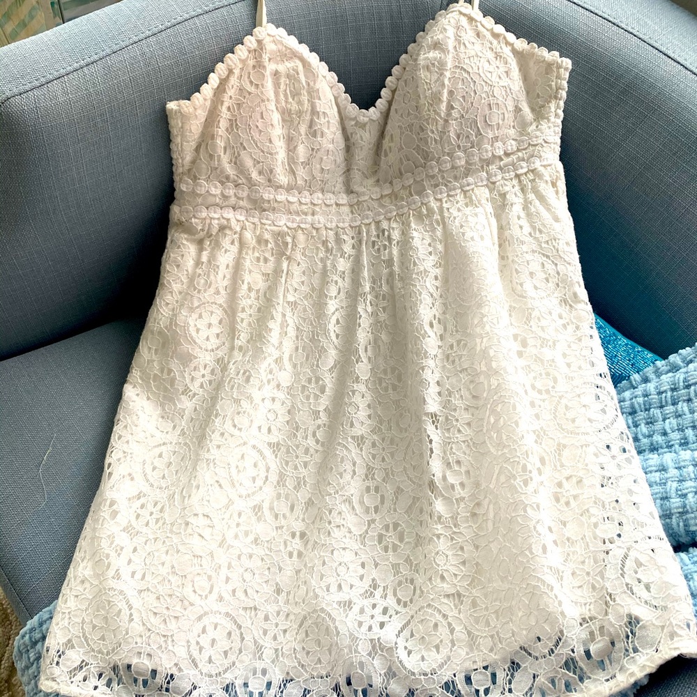 Lilly Pulitzer white spaghetti strap mini dress